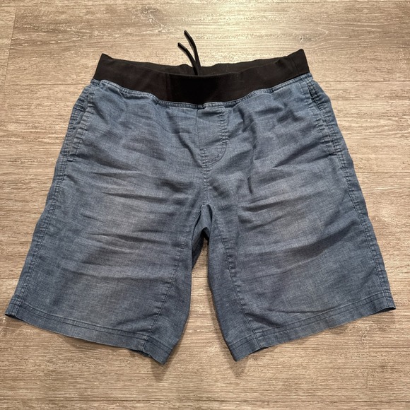 prAna‎ Shorts Mens Small Blue Vaha Pullon Shorts Hemp Blend Everyday Comfort - Picture 1 of 9